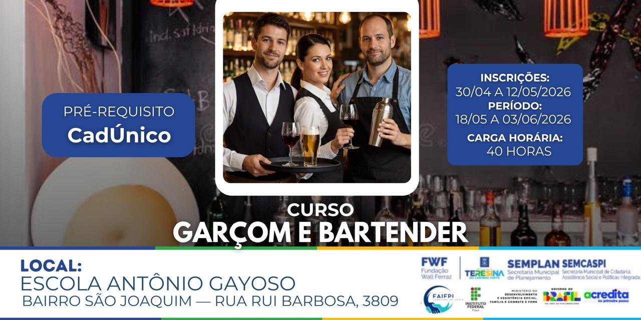 GARÇOM E BARTENDER Norte MDS